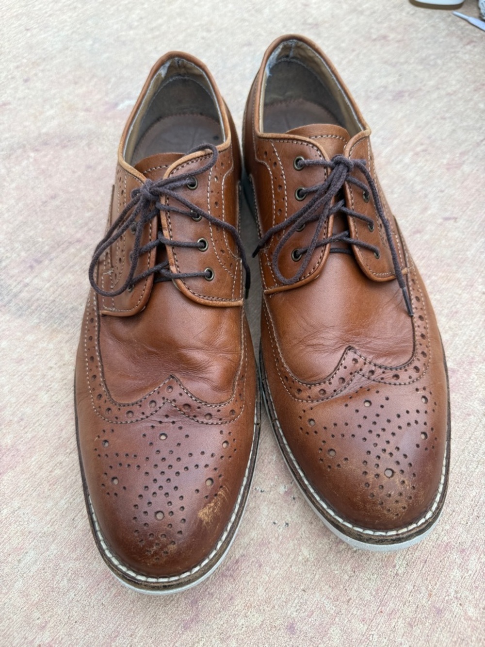 Bass Men's Brown Wingtip Leather Dress Shoes